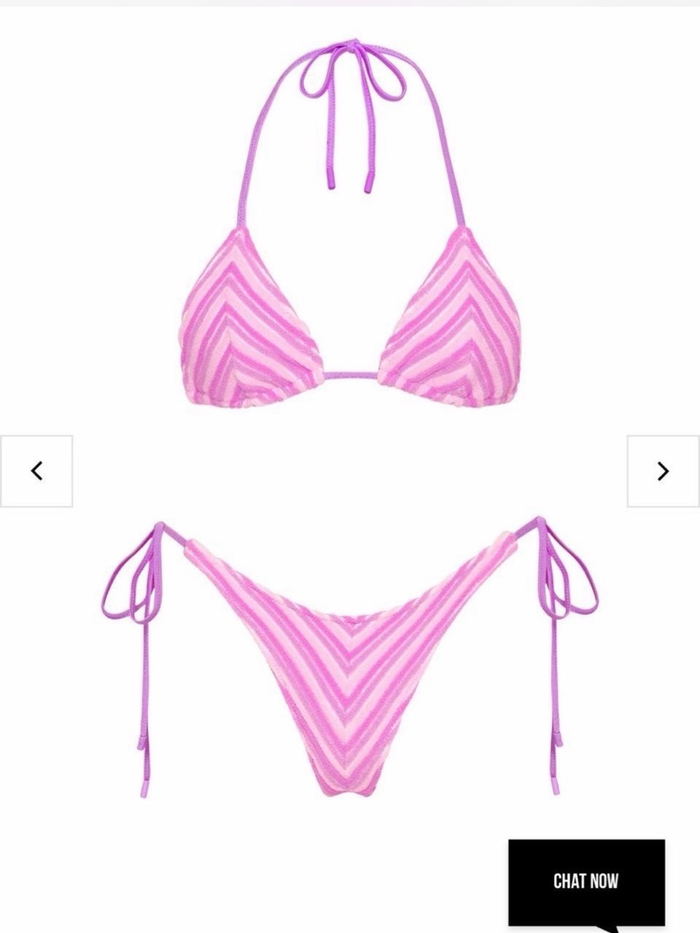 triangl swimwear Pink Chevron Tie-Side Triangle Bikini - Picture 1 of 2